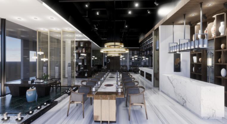 新中式餐厅室内设计su模型.jpg