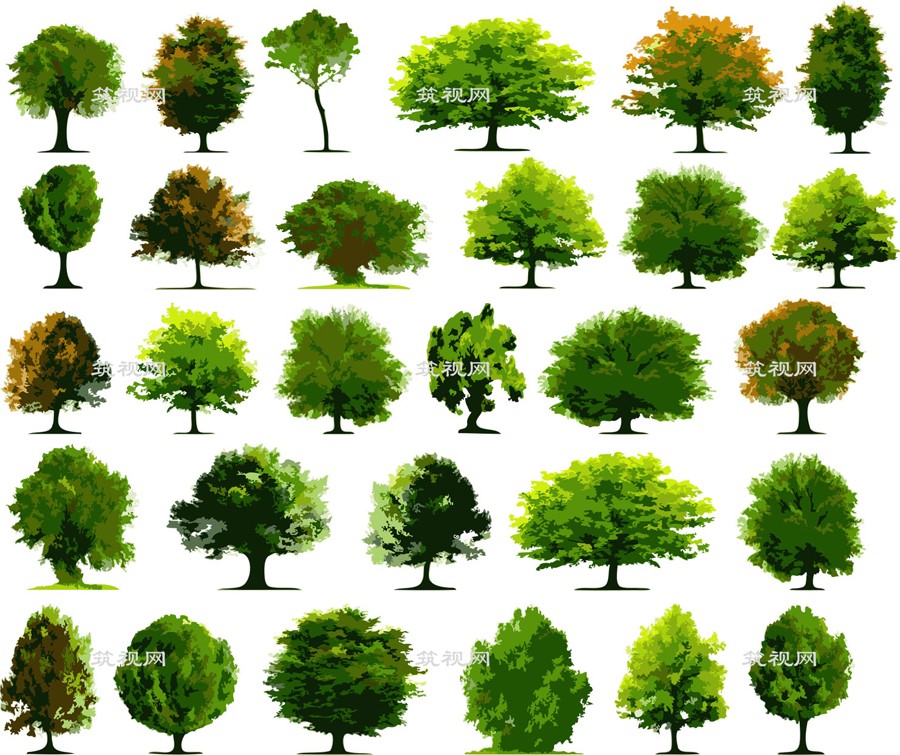 29棵手绘树 su模型.jpg